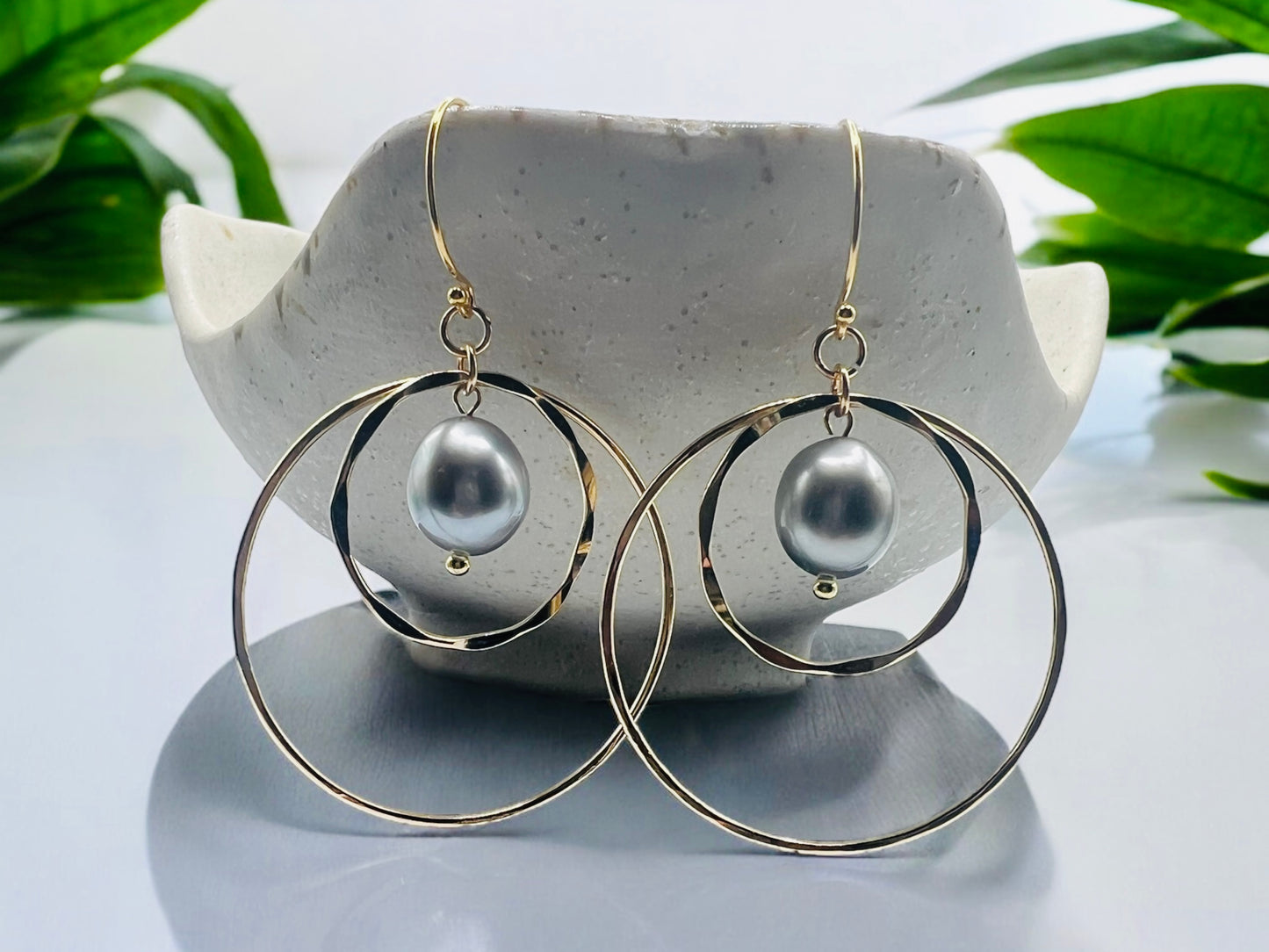 Silver Tahitian Double Hoops