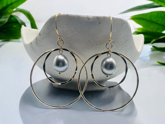 Silver Tahitian Double Hoops