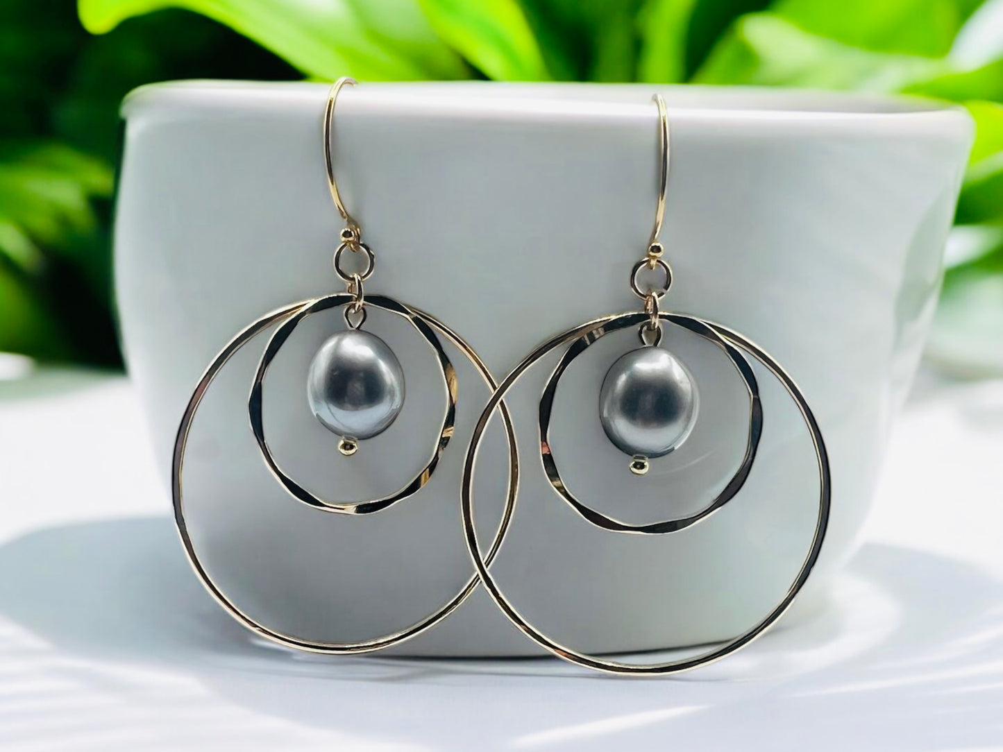 Silver Tahitian Double Hoops