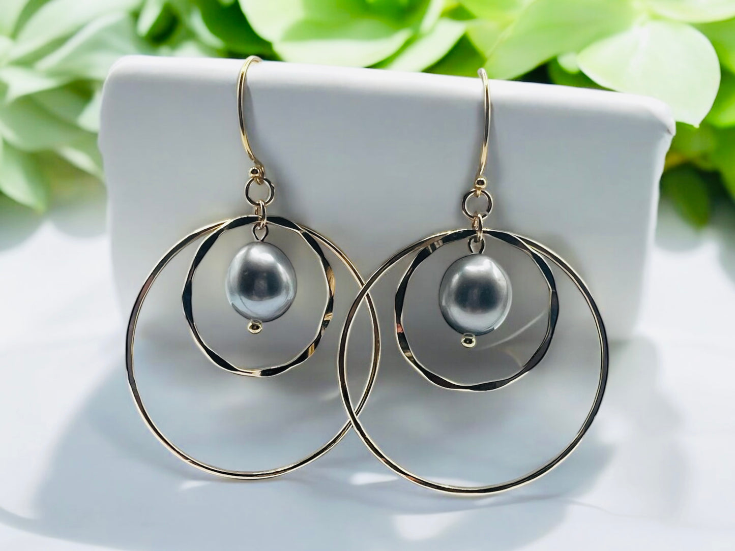 Silver Tahitian Double Hoops