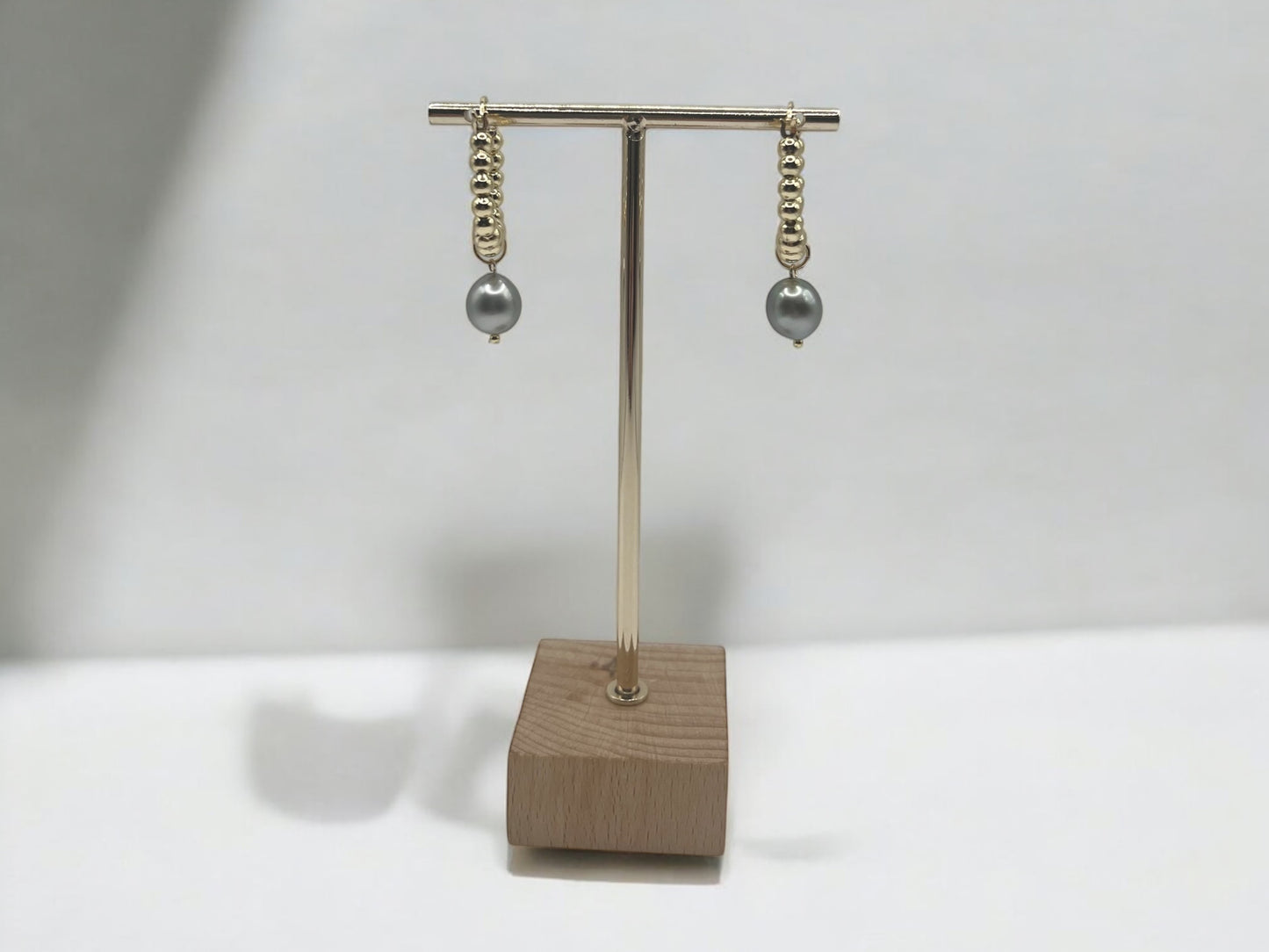Tahitian Pearl Bubble Hoops