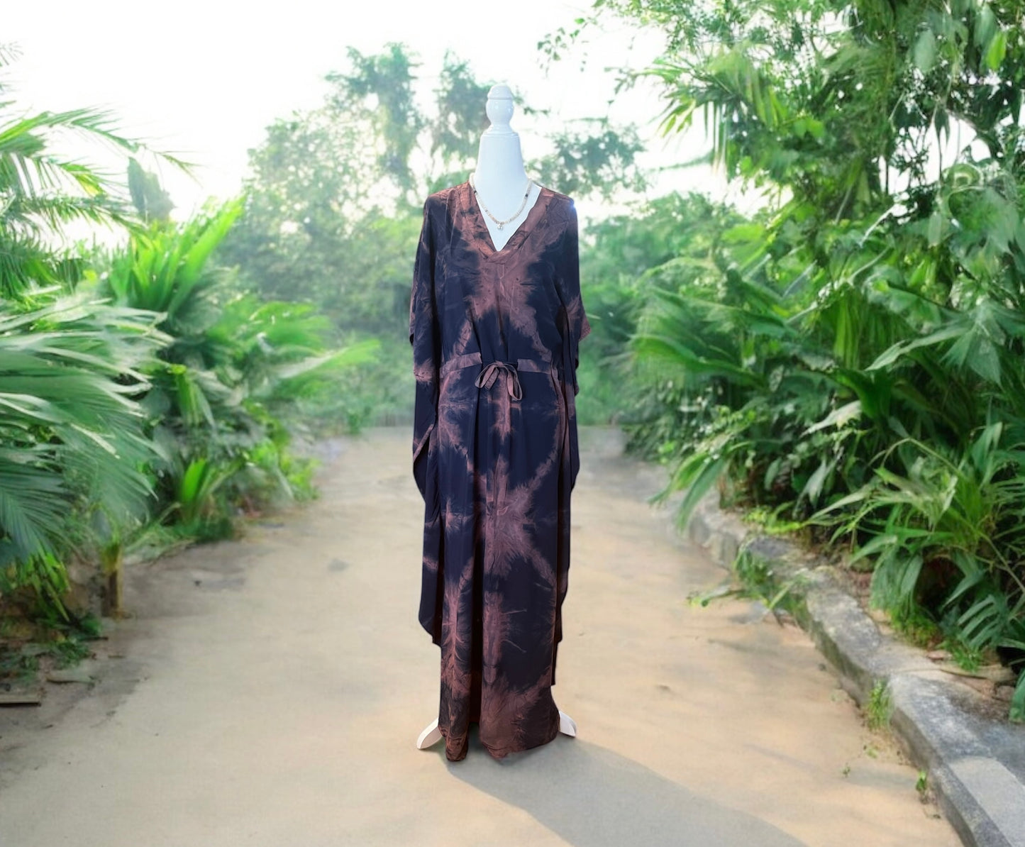V Neck Kaftan - Tie Dye
