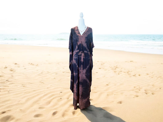 V Neck Kaftan - Tie Dye