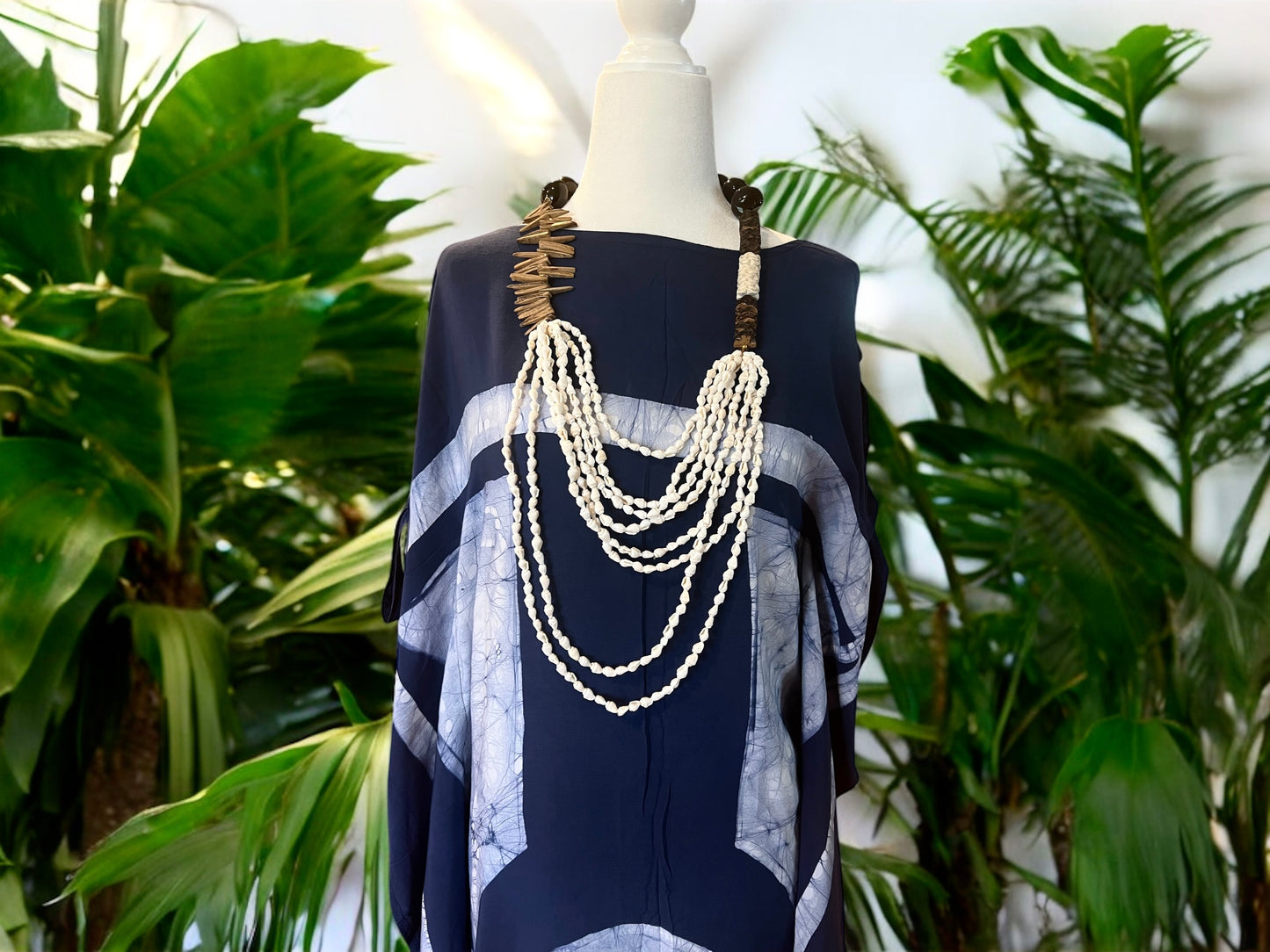 Boatneck Kaftan - Blue Modern
