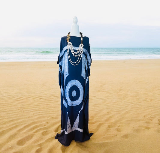 Boatneck Kaftan - Blue Modern