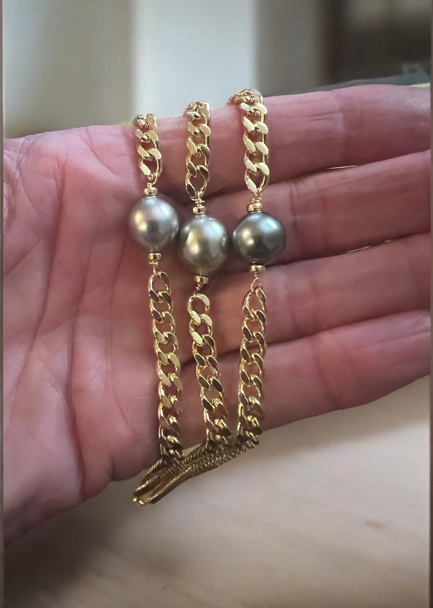 Cuban Tahitian Choker 10mm Silver