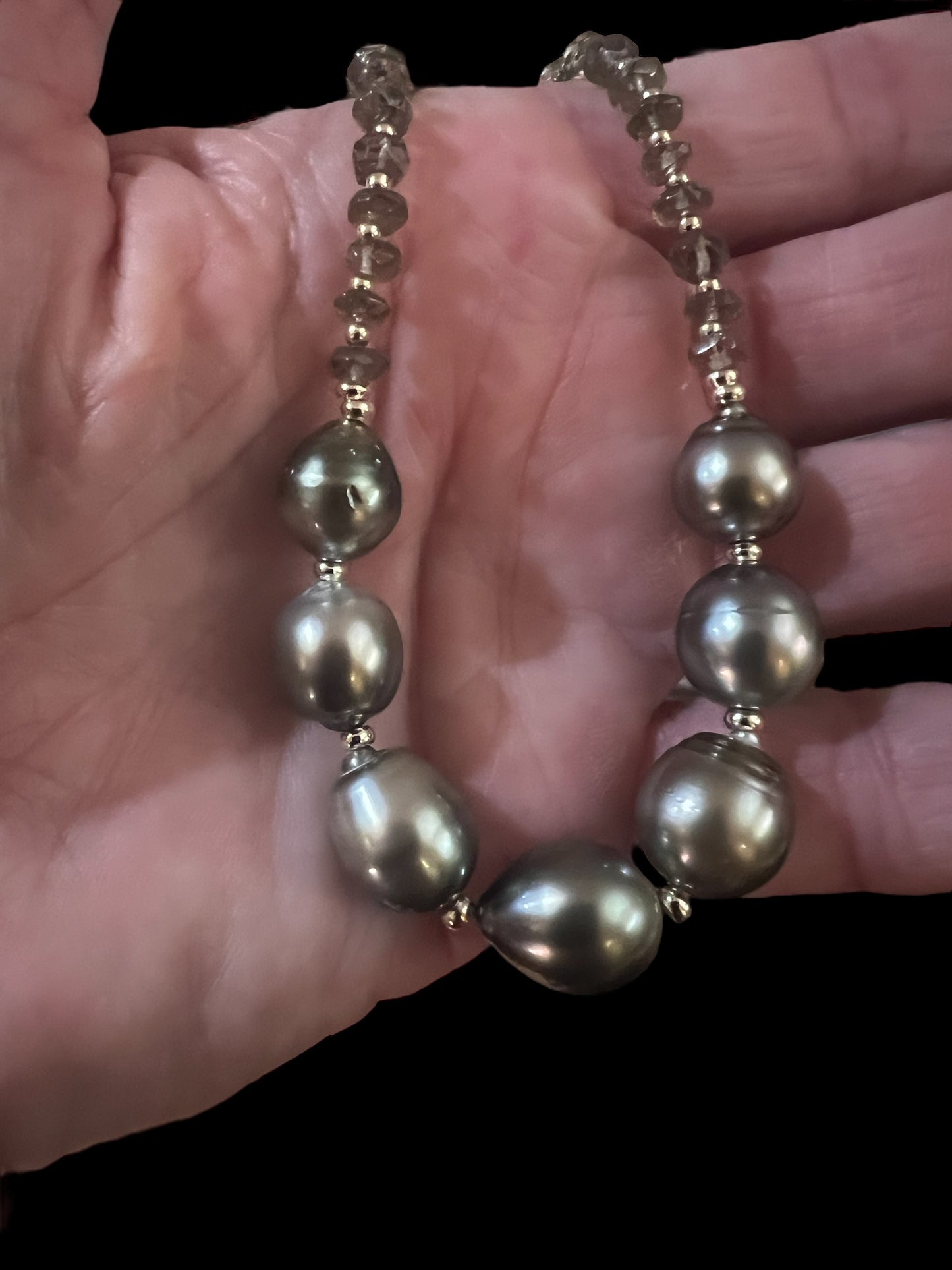 Smoky Quartz Tahitian Necklace