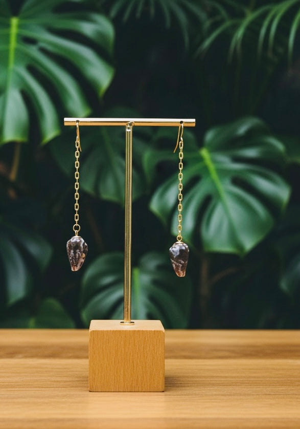 Cone Shell Chain Earrings