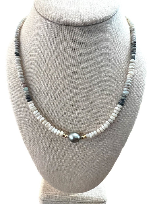 Australian Opal & Tahitian Pearl Necklace
