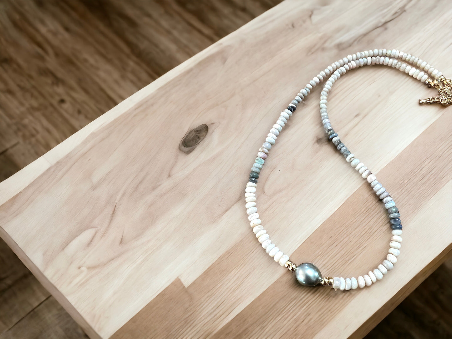 Australian Opal & Tahitian Pearl Necklace